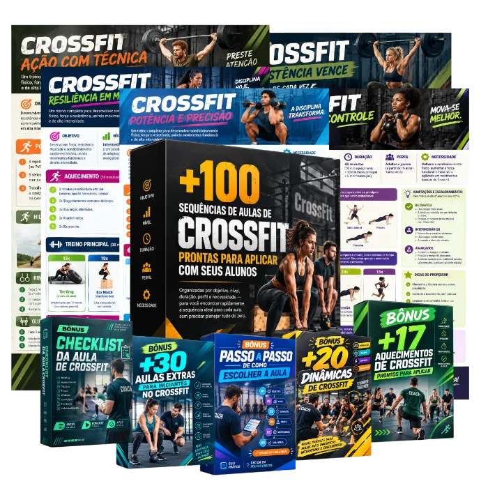 Mockup completo do pacote de aulas de CrossFit